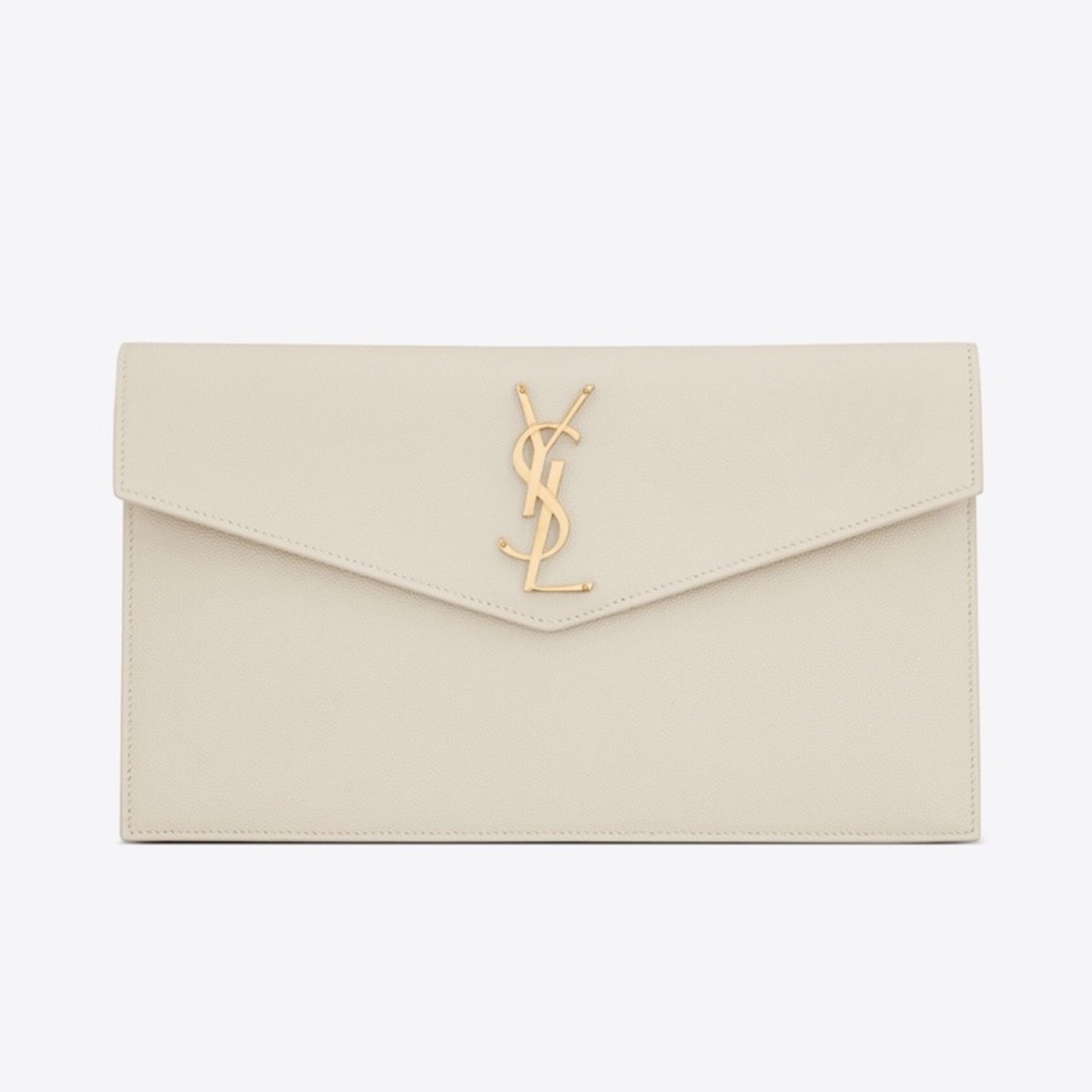 YSL Saint Laurent Uptown Clutch - white / ivory